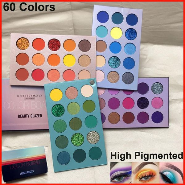 

2020 beauty glazed makeup eyeshadow palette 60 color board eye shadow high pigmented glitter matte shimmer nude eyeshadow meet you250r