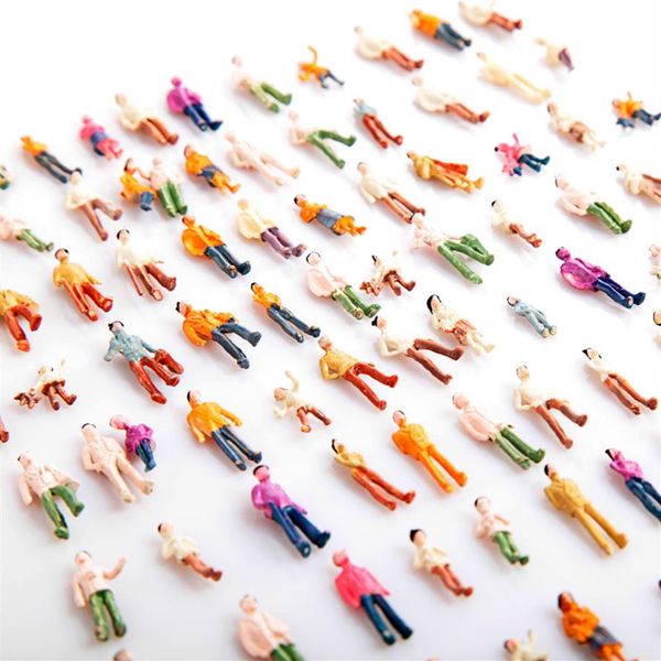 

100pcs model people ho scale 1100 painted model people mix painted model train street passenger people figures brinquedos283n