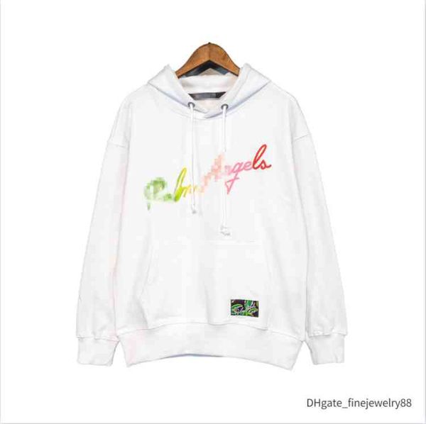 

men's hoodies sweatshirts designer mens women palm angle blue purple graffiti london letter print loose men and women's luxury t s, Black