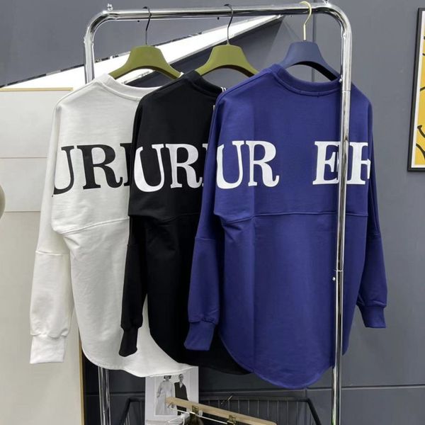 

bby sweatshirt men's autumn and winter bat sleeve round neck sweater classic letter print couple sweater, Black