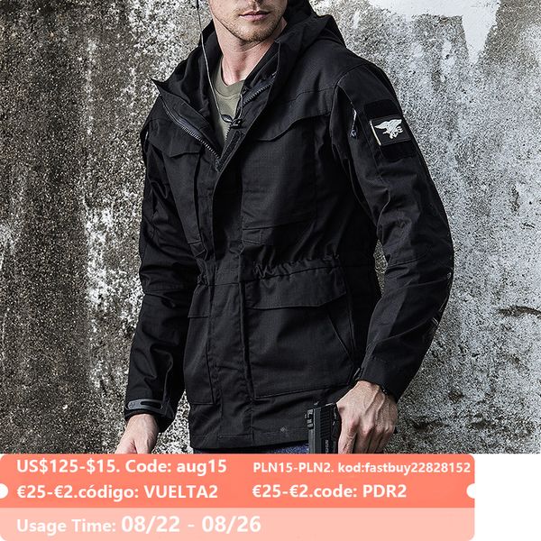 

causal jackets men autumn winter coats tactical waterproof outwear male jacket windproof hooded bomber coats 220822, Black;brown