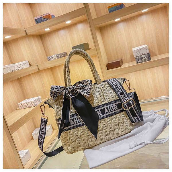 

65% off online sale wholesale 2022 letter woven handbag female bag embroidered bow knot single shoulder messenger large capacity foreign sty