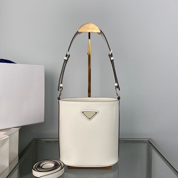 

high-quality bright bread bag women's autumn and winter small bag genuine leather bucket shoulder handbag fashion high-end casual all-m