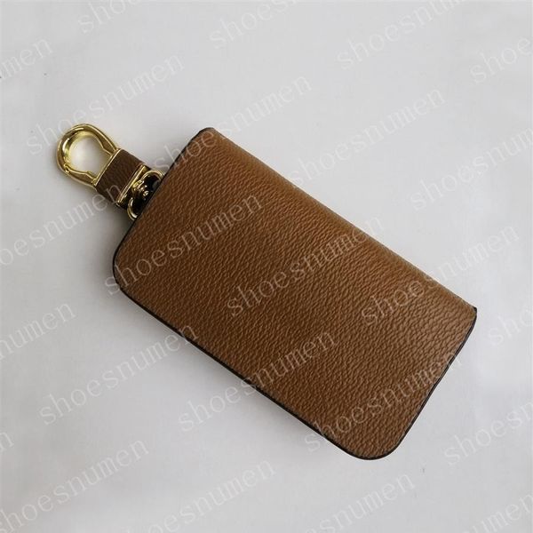 

2022 fashion key buckle bag lovers car keychain handmade leather keychains man woman purse bags pendant accessories##lqc01219a, Black