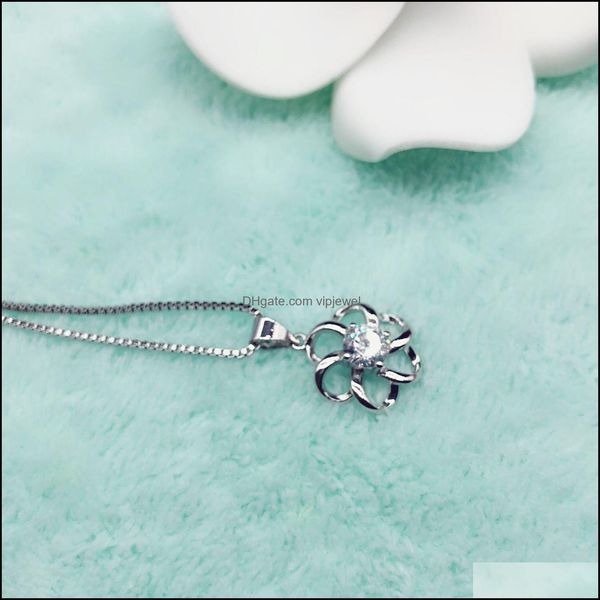 

pendant necklaces flower necklace for women wholesale sweater christmas gifts long chains plated sier drop delivery 2021 jewe vipjewel dh6bu, Silver