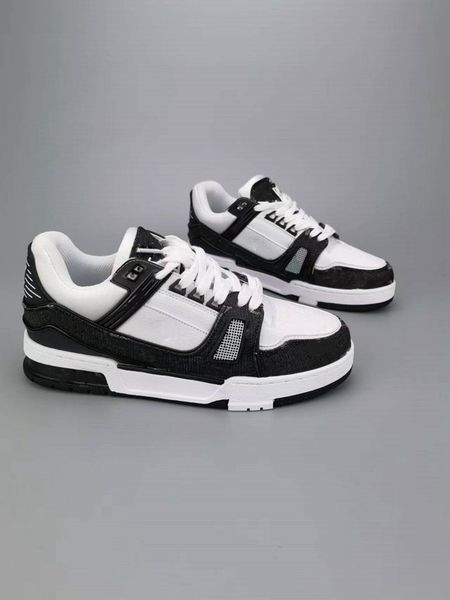

women trainer shoes luxury designer men's women low lace up casual outdoor zapato flat sneakers, Black