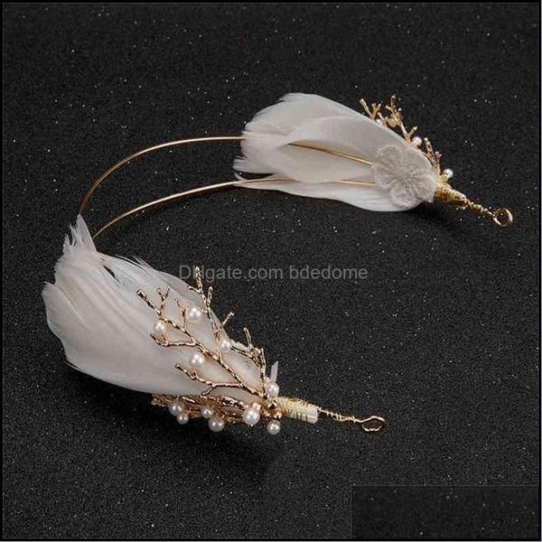 

gold vintage baroque headband branch wedding feather headpiece br bdedome dhko8, Slivery;golden