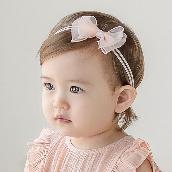 

15992 sweet infant baby headband lace bowknot hairband kids children princess hairbands hair accessory, Slivery;white