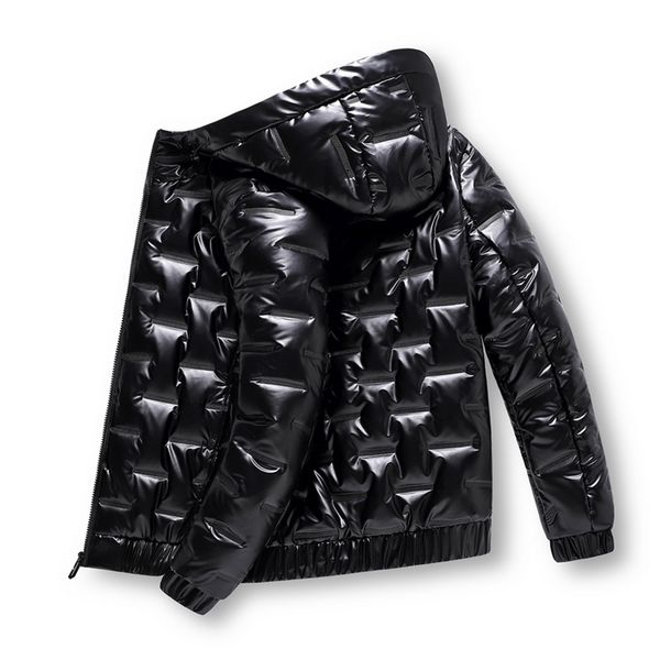 

autumn bubble padded clothes winter jackets men bright parka thickened warm silver waterproof jackets men down coats s6xl 220822, Black