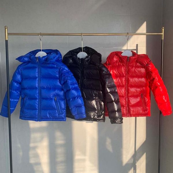 

winter designer clothing children's down jacket kids hooded down jacket boy and girl outwear parka b176c, Blue;gray