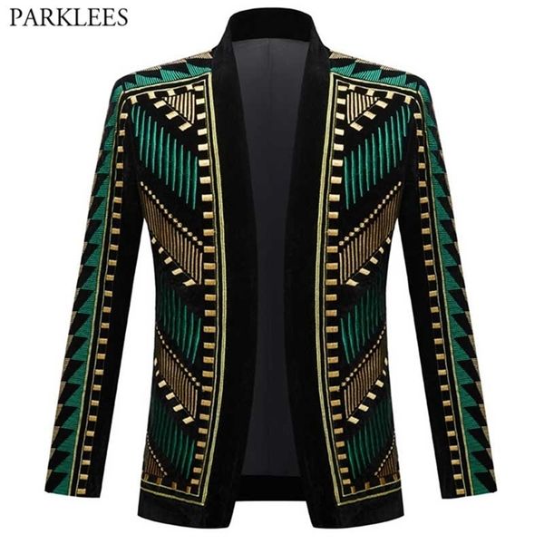 

luxury african embroidery cardigan blazer jacket men shawl lapel slim fit striped suit jacktes male party prom wedding costumes 220822, White;black