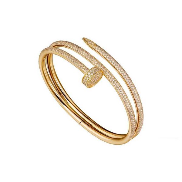 

nail bracelet designer bracelets luxury jewelry women bangle diamonds classic titanium steel alloy gold-plated craft gold silver r318x, Black