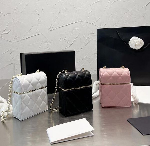 

fashion flip leather shoulder bag designer trunk women handbag chain cross body luxury solid color handbag change purse wallet