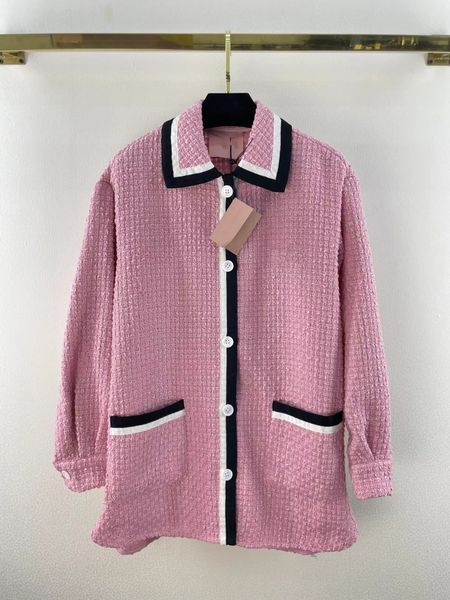 

2022 autumn winter milan runway jackets lapel neck long sleeve brand same style coats women's designer outerwear 0822-02, Black;brown