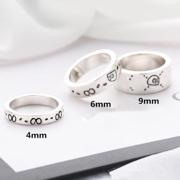 

fashion simple fairy band rings couple skull design party shiny men and women jewelry gift for lover does not fade, Silver
