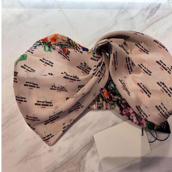 

designer silk elastic women headbands fashion luxurious girls flowers floral hair bands scarf hair accessories gifts head338l, Silver