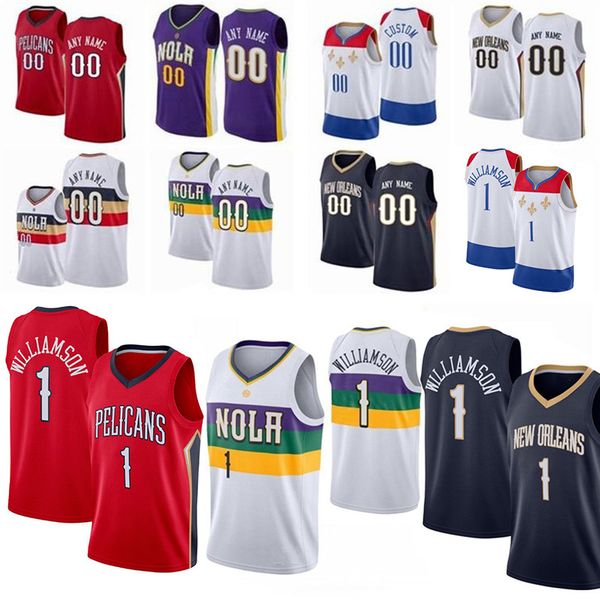 

fans tees men zion 1 williamson nop pelican new orlean basketball jerseys brandon ingram cj mccollum jonas valanciunas larry nance jaxson h, Black
