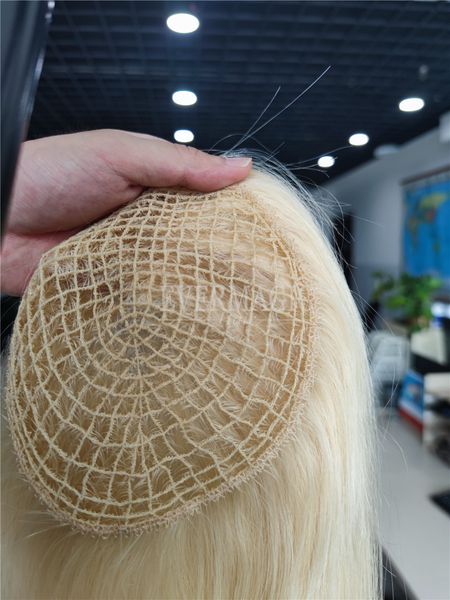 

new coming russian blonde full fishnet human hair ers handtied net base clips in pieces for thinning women, Black;brown