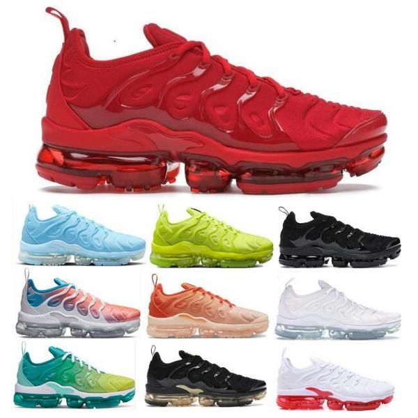 

vapores maxes tn plus running shoes men women triple red university blue citrus tennis ball trainers