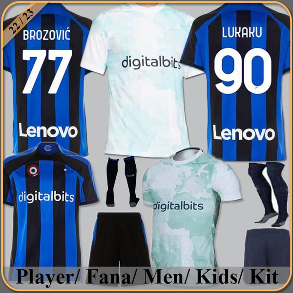 

lukaku soccer jersey 22 23 barella vidal lautaro eriksen alexis inters dzeko correa away third milans uniforms football shirt 2022 2023, Black;yellow