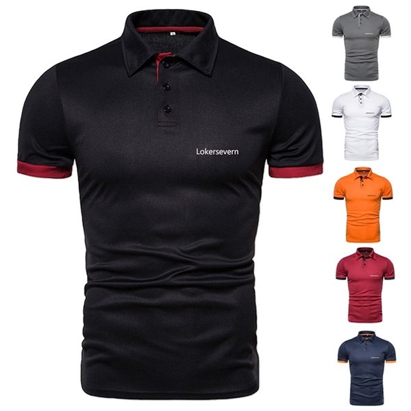 

lokersevern men's summer short-sleeved polo shirt casual beach short-sleeved fashion printed 220822, White;black
