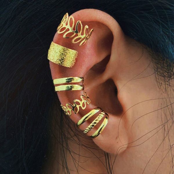 

vintage screw back ear cuff non-piercing earrings clips fake cartilage jewelry, Silver