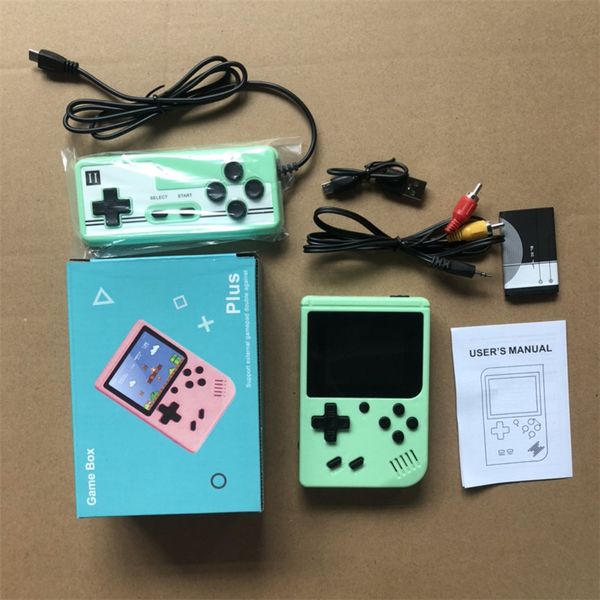 

portable macaron handheld game console player retro video can store 500 in1 8 bit colorful lcd cradle support double mode