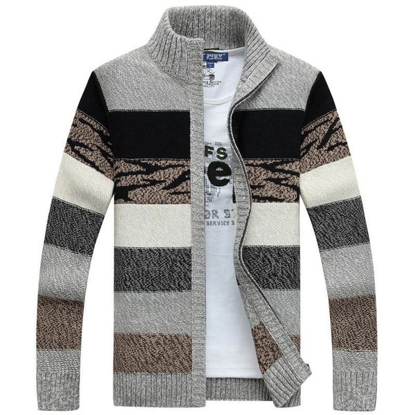 

men's jackets men's knitted cardigans sweaters winter male wool sweater slim fit zipper sweaters coat for men brand men's clo, Black;brown