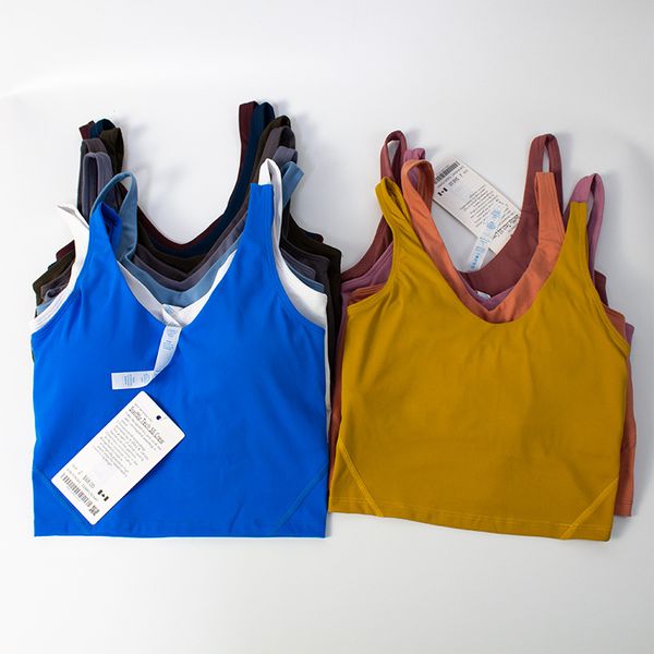

ll-0206 women yoga outfits summer vest girls running sport bra ladies casual sleeveless sportswear gym exercise fitness wear
