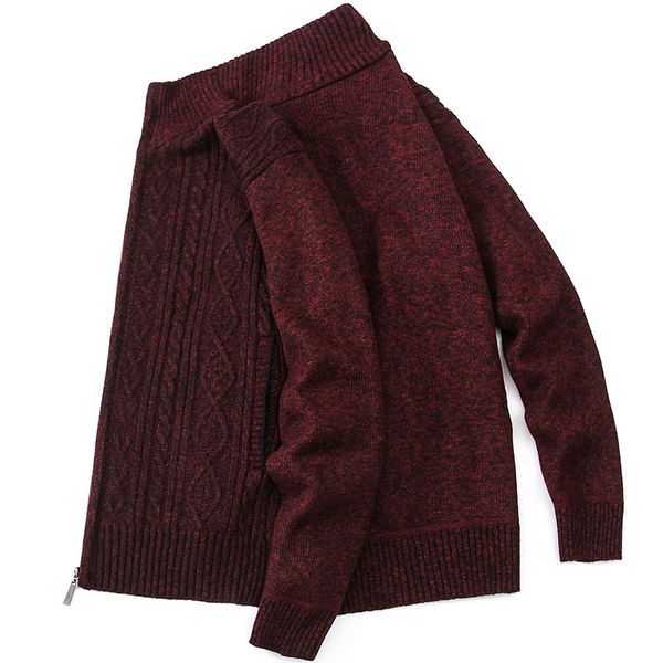 

men's jackets cardigan men sweater autumn winter men fleece sweater jackets men zipper knitted coat casual knitwear warm sweatercoat ma, Black;brown