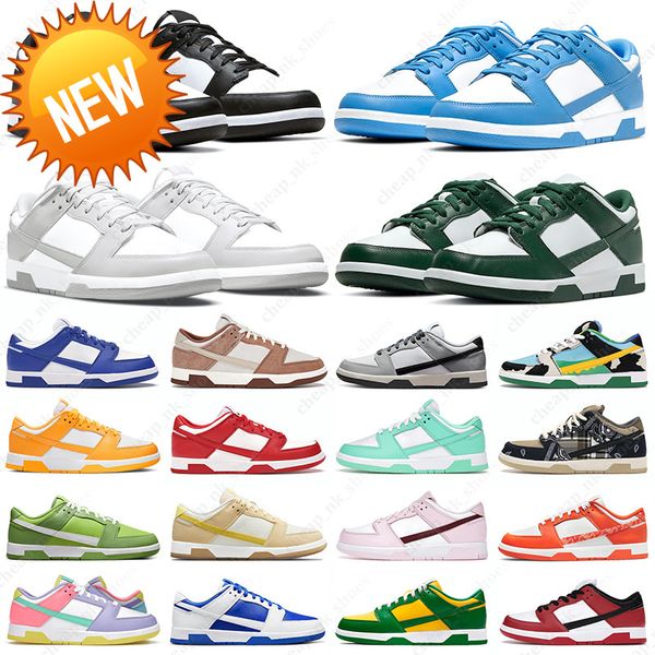 

new sandals men women designer casual shoes dunked panda white black unc grey fog sail syracuse kentucky court purple mens trainers sneakers