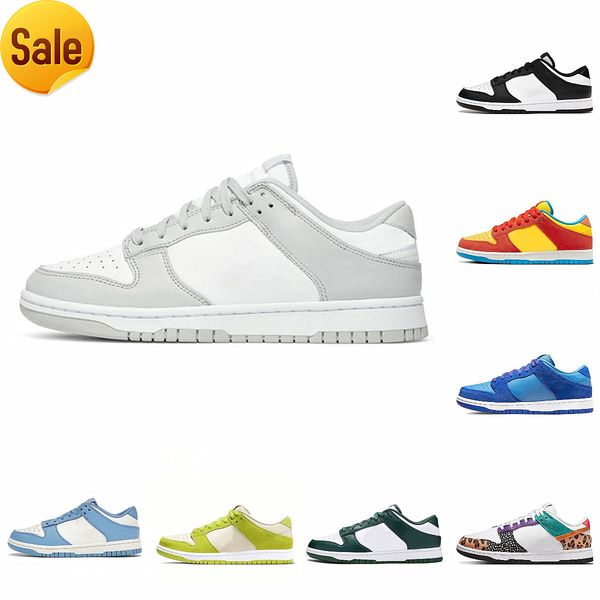 

brand sandals 2023 sb lows running sports shoes dunkes black white paisley unc blue raspberry women men grey fog team green union bart simps