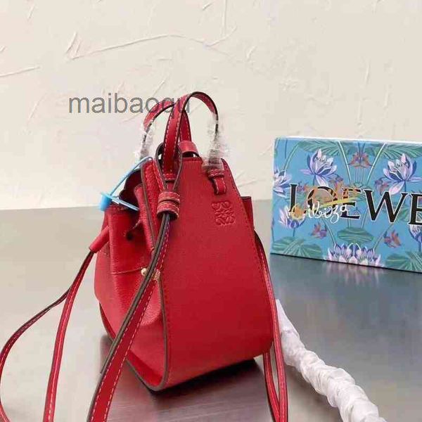 

loews designer shoulder women bag handbag 2023 bags hammock lychee pattern two-layer cowhide single messenger dezf