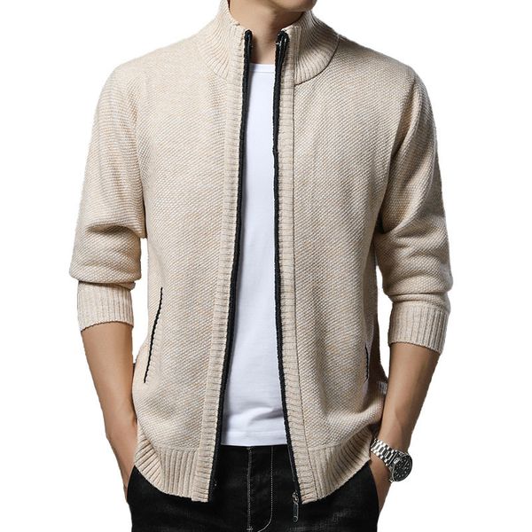 

men's jackets men's cardigan knitted sweater men clothing zipper knitted sweater fleece homme casual sweaters trend casual jacket, Black;brown