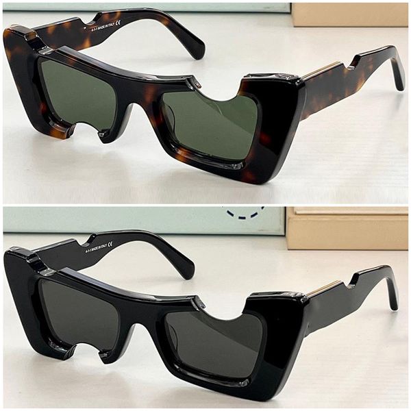 

sunglasses women ss2023 cat eye cutout oeri021 brown acetate thick plate mixed color square european and american personality mans street, White;black