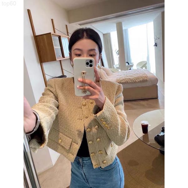 

women's jackets designer 22 autumn french small fragrance coat women's new double row button light luxury temperament celebrities, Black;brown