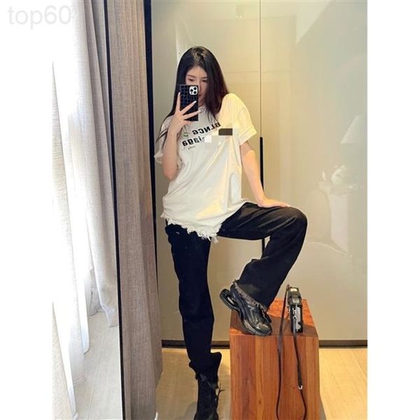 

women's hoodies & sweatshirts designer chao brand 22 spring / summer new letter printed t-shirt women's fashion loose casual versa, Black