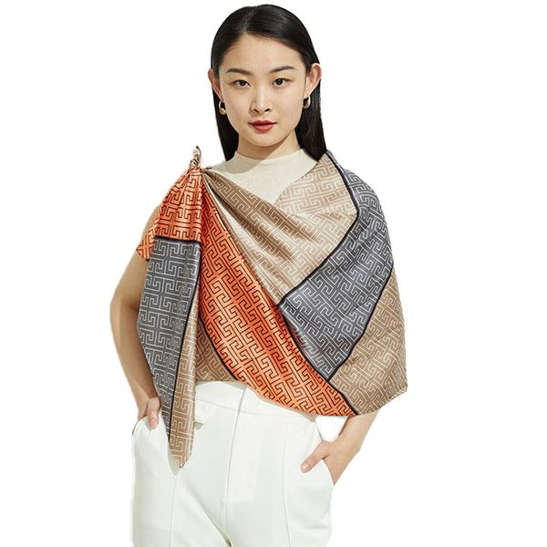 

100% silk scarf women long shawl wraps shiny smooth comfortable 173x55cm, Blue;gray