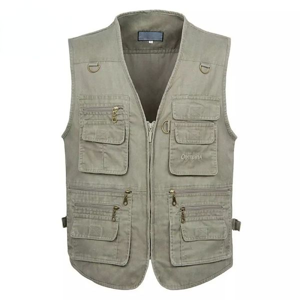 

mens vests male casual summer big size cotton sleeveless vest with many 16 pockets men multi pocket pograph waistcoat tooling 220826, Black;white