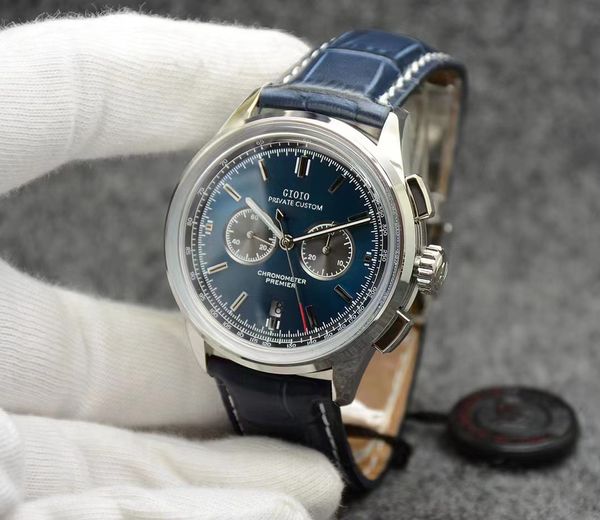 

men automatic mechanical watch black blue green leather2150205, Slivery;brown
