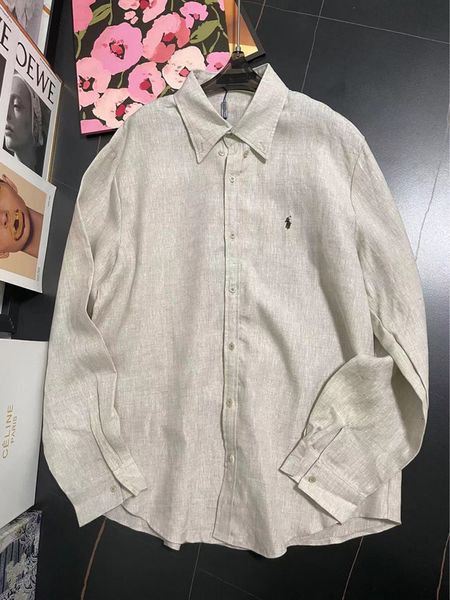 

casual dresses designer embroidered war horse classic oatmeal linen sunscreen shirt women's medium long loose shirt cardigan, Black;gray