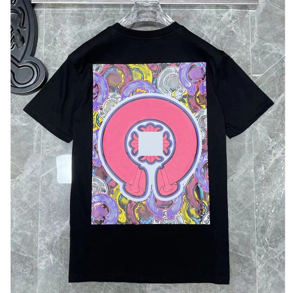 

loose men's ch t shirts brand man t-shirt luxury summer women cross sanskrit tees letter designer tshirts boy fashion round neck shirt, White;black