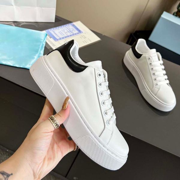 

fashion woman shoes real leather handmade multi color gradient technical sneakers womans famous shoe trainers, Black