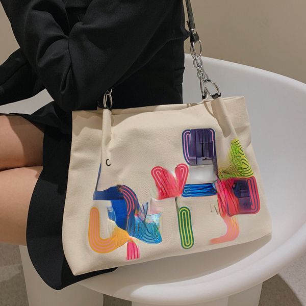 

large capacity bags fashion canvas versatile shoulder bag street tote bag