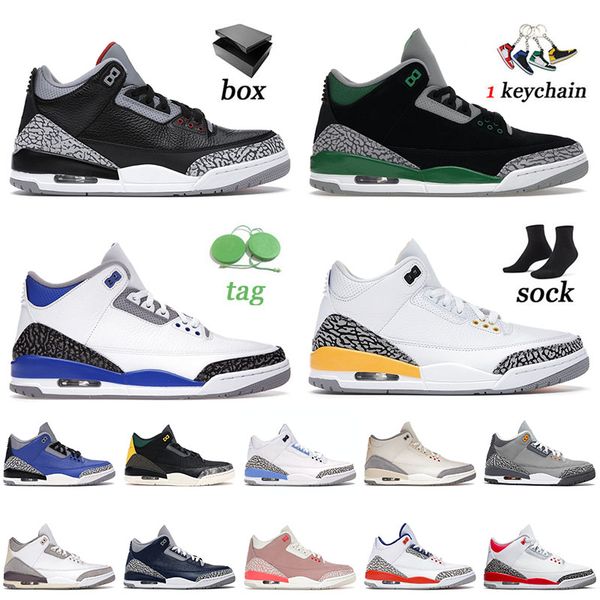 

2022 new arrival mens basketball shoes jumpman 3 3s iii black cement pine green laser orange muslin fragment knicks rivals trainers sneakers