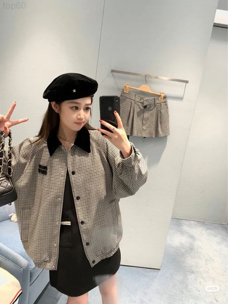 

women's hoodies & sweatshirts designer chaopai thousand bird fashion suit women's new autumn and winter 2022 velvet collar basebal, Black