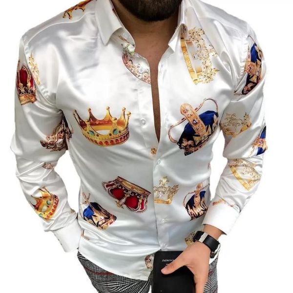 

new letter printing shirt summer slim fit men's fashion long sleeve hawaii casual shirts male clothing a01, White;black