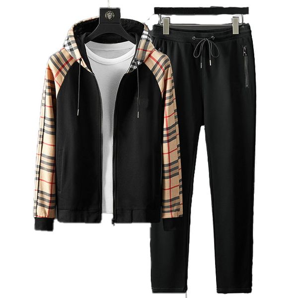 

men's tracksuits casual suit 2022 spring and autumn light luxury coat fashion embroidered jacket trousers two piece 9999, Gray