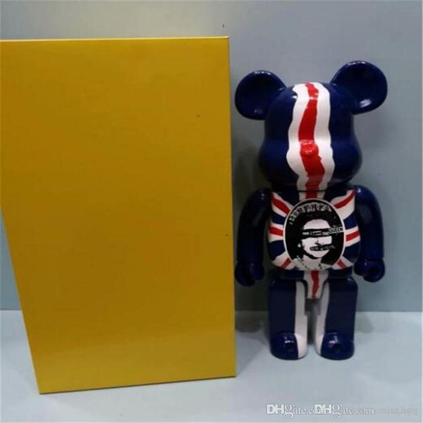 

400% 28cm the british flag movie bearbrick bear figures toy for collectors 271i