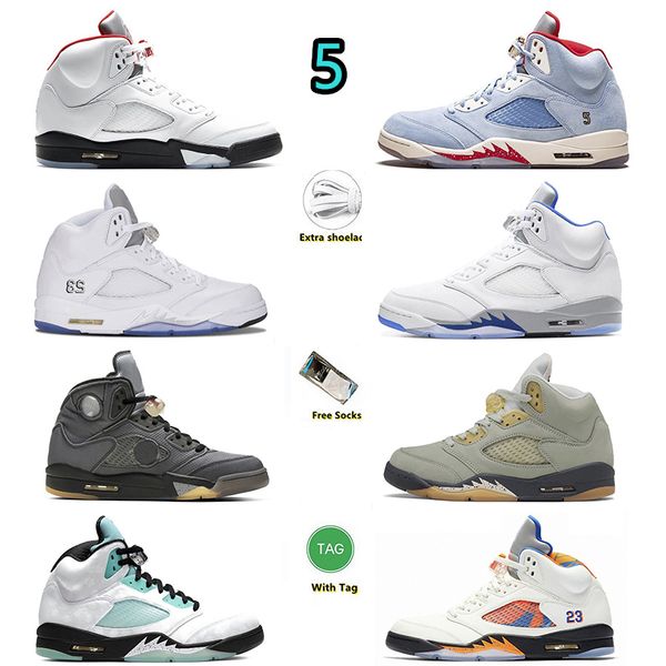 

jumpman 5 basketball shoes 5s fire red hyper royal ice blue international flight island green jade horizon metallic silver sport shoe for me